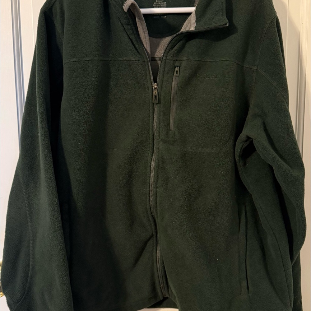 L.L. Bean Men's Dark Green Fleece Jacket